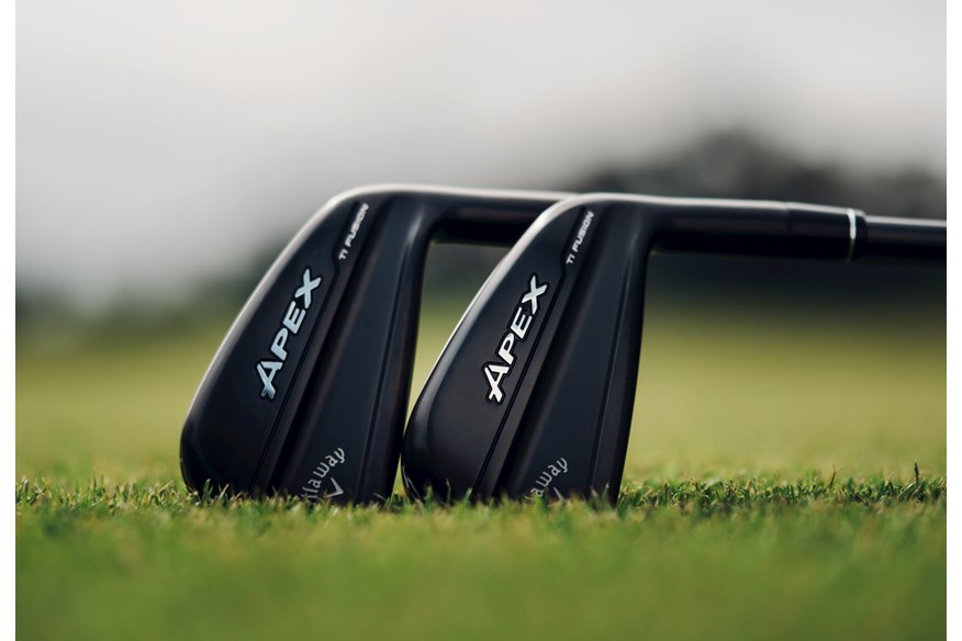 A close up of the back detailing of the Callaway Apex Ti Fusion iron