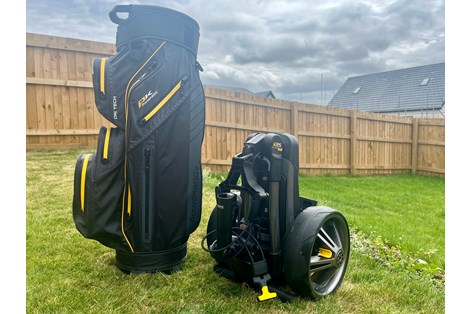 PowaKaddy CT8 GPS trolley with PowaKaddy Dri Tech cart bag