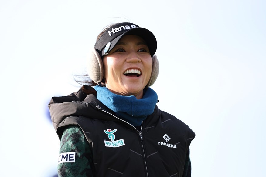 Lydia Ko playing a practice round at the 2024 Women's Open in St Andrews