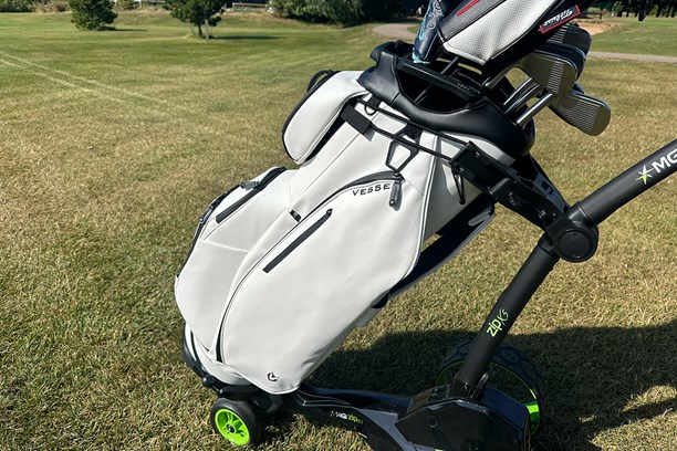 Vessel golf bags fit seamlessly onto both golf carts and buggies