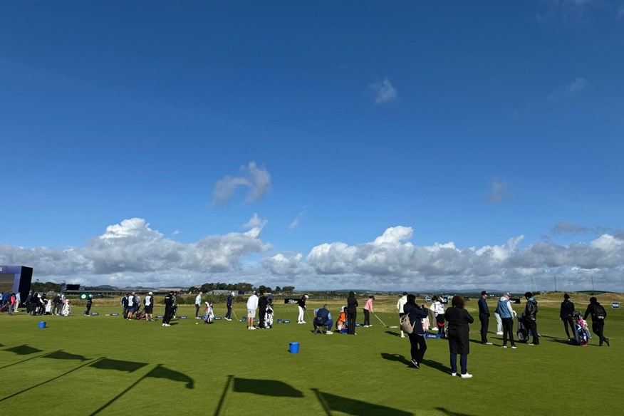 The best female golfers in the world on the driving range at the AIG Women's Open