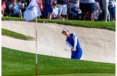 Europe's Emily Pedersen during the second day of the 2024 Solheim Cup