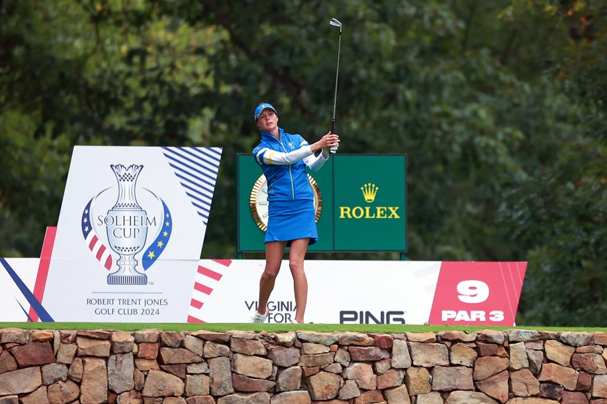 Esther Henseleit of Team Europe hits from the 9th tee