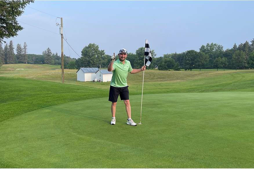 Patrick Law made a hole-in-one during his world record attempt.