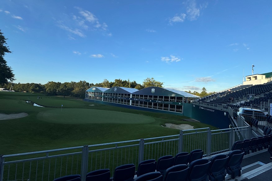 The 18th hole grandstand at the BMW PGA Wentworth