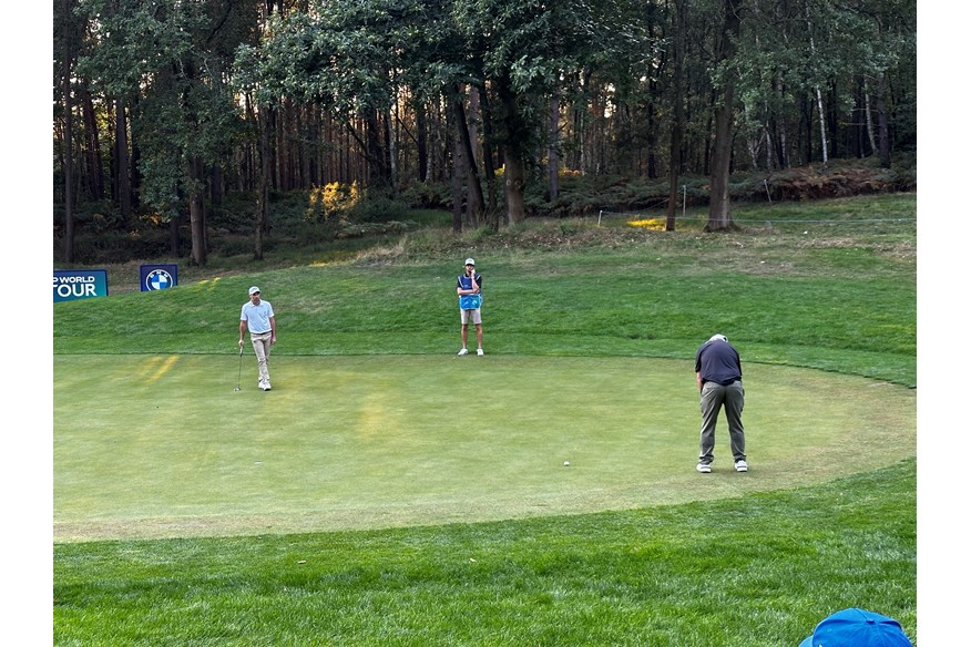 Andrew 'Beef' Johnston putting during the second round of the BMW PGA Championship