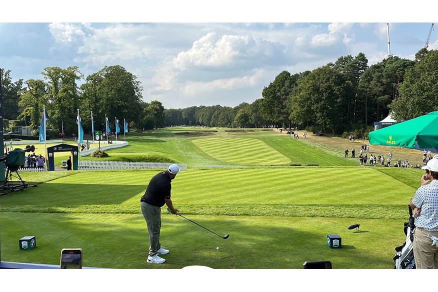 Andrew 'Beef' Johnston tees off in the second round of the BMW PGA Championship