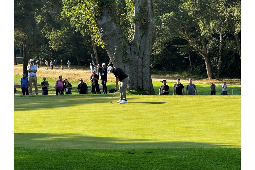 Andrew 'Beef' Johnston putting during the second round of the BMW PGA Championship