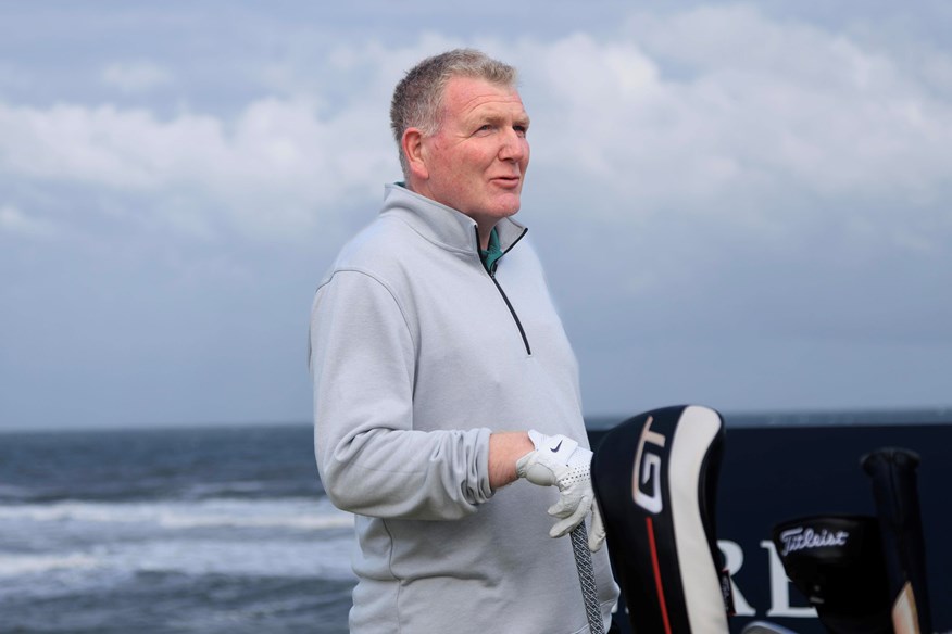 Dougie MacIntyre, father of Bob on the fairway of the third hole on Kingsbarns Golf Links