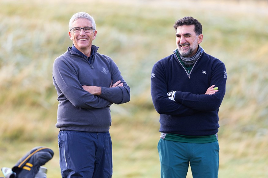 PGA boss Jay Monahan and LIV chief Yasir Al-Rumayyan at the Alfred Dunhill Links Championship.