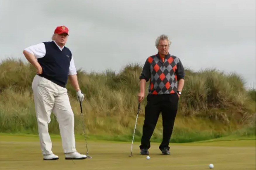 Today's Golfer's Kevin Brown during his round with President Donald Trump.