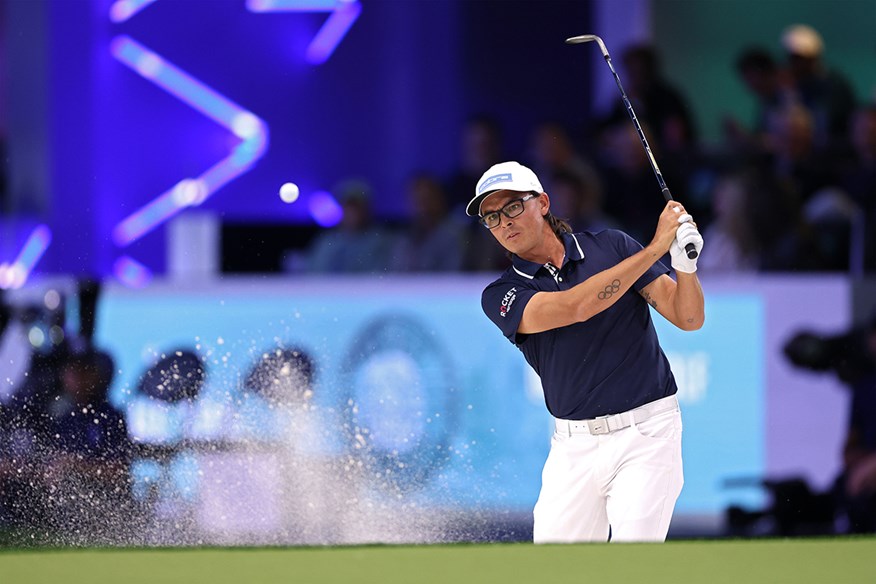 Rickie Fowler playing from the bunker in New York's defeat to The Bay.