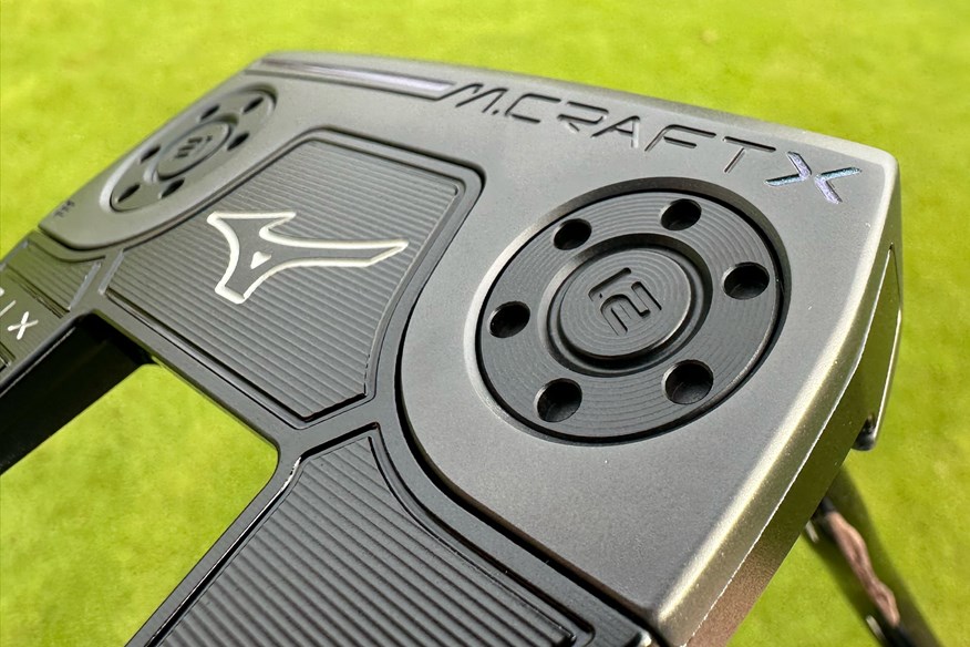 The Mizuno M.Craft X putters have a pair of interchangeable weights in the sole that connects the front piece and back piece