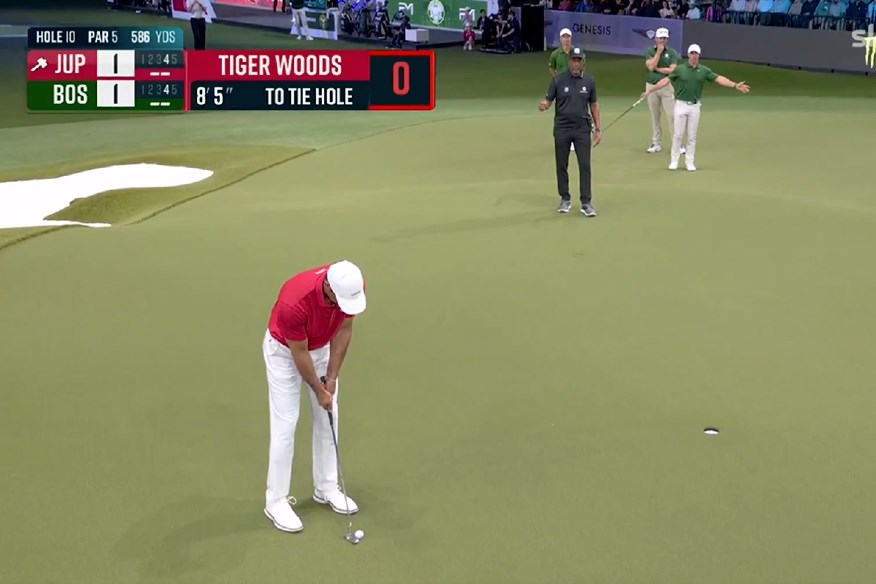 Tiger Woods was hit by a shot clock violation at TGL