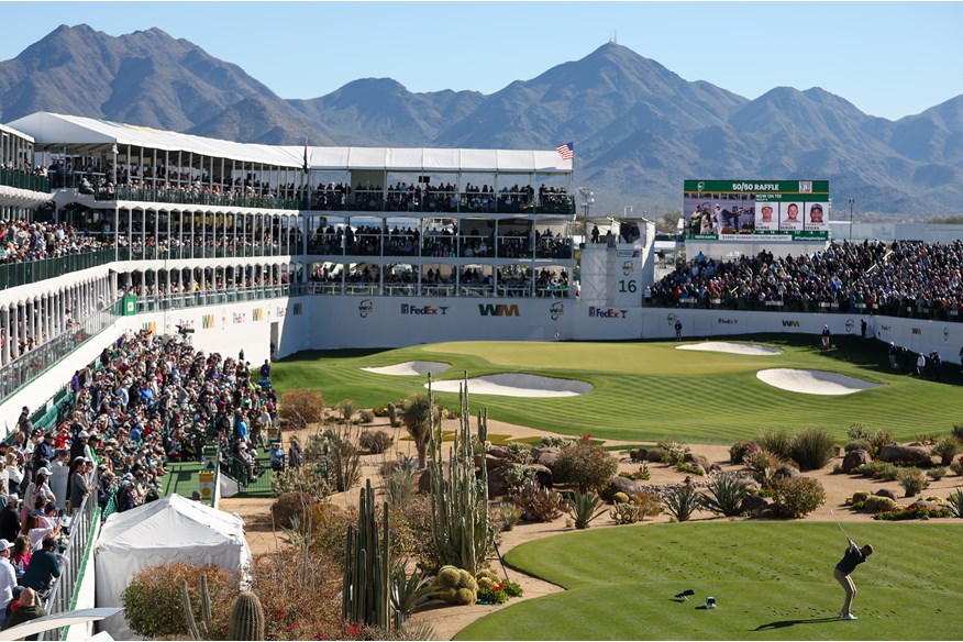 The infamous 16th 'Coliseum' hole at TPC Scottsdale.