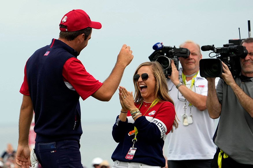 Scottie Scheffler and his wife Meredith at the 2021 Ryder Cup
