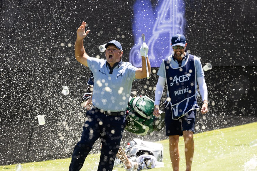 Patrick Reed had a hole-in-one on the famous Watering Hole at LIV Golf Adelaide