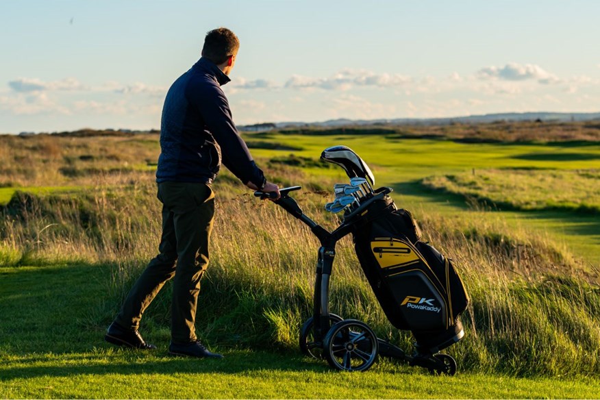 There are 10 new models in Powakaddy's latest collection of electric golf trolleys