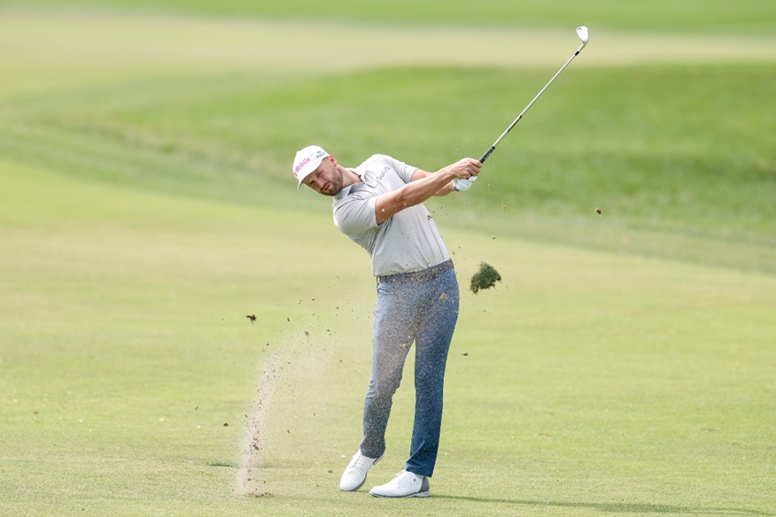 Wyndham Clark took relief for an embedded ball during the Arnold Palmer Invitational.