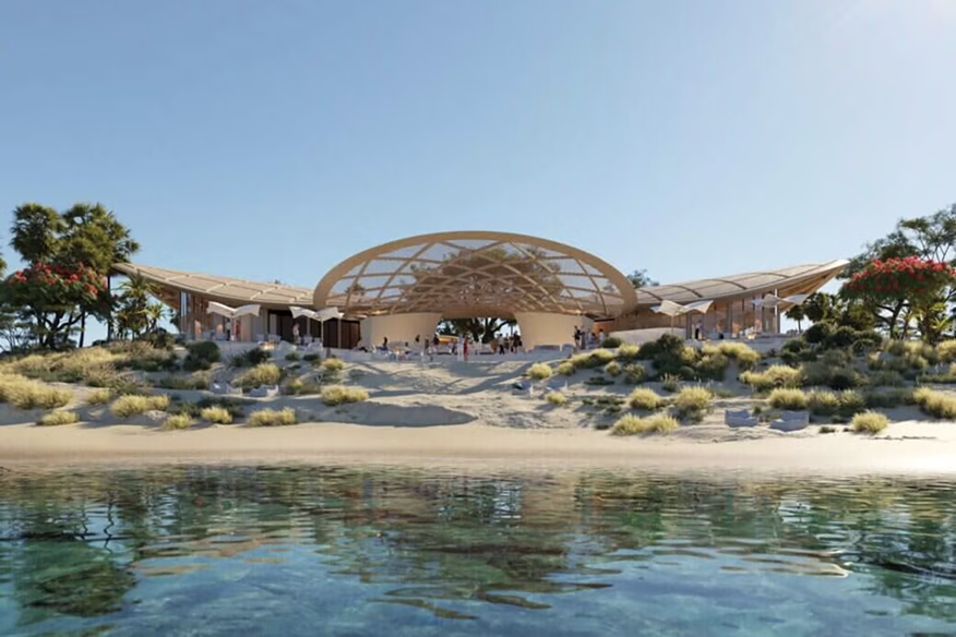 An artists impression of the stunning clubhouse at Shura Links in Saudi Arabia.