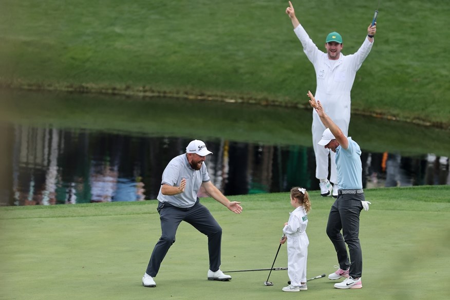 Rory McIlroy and Shane Lowry played in the Masters Par 3 Contest with their children.