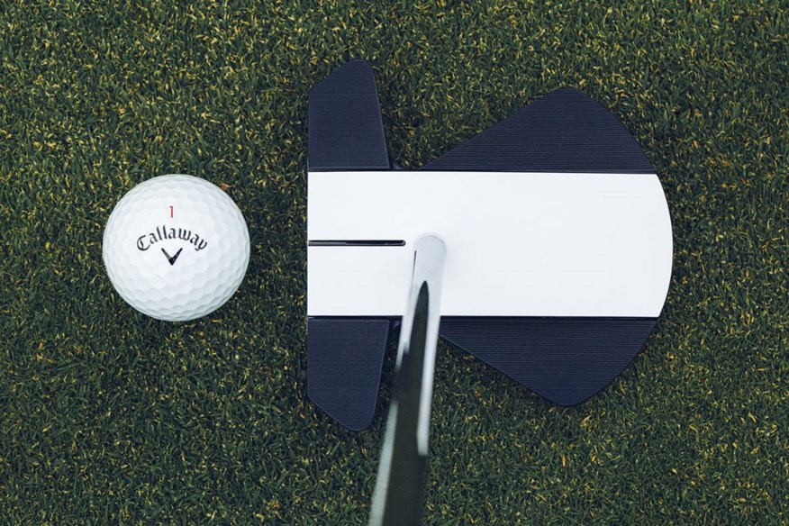 The Odyssey Ai-One Square 2 Square Max Stripe putter features versa 90 alignment