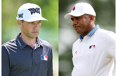 Eric Cole and Jhonattan Vegas are among the PGA Tour players who wear an MLB logo on their shirts.