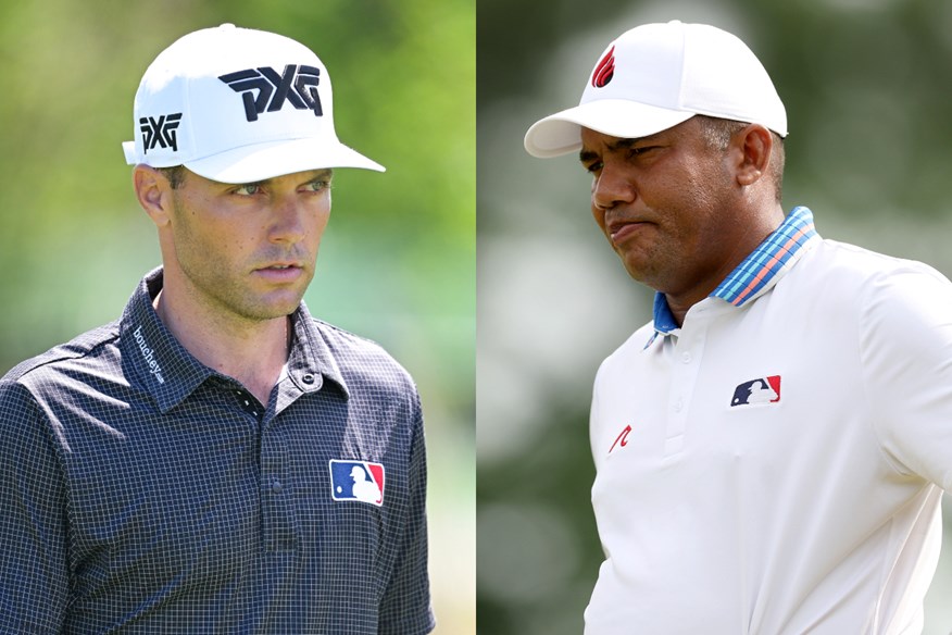 Eric Cole and Jhonattan Vegas are among the PGA Tour players who wear an MLB logo on their shirts.