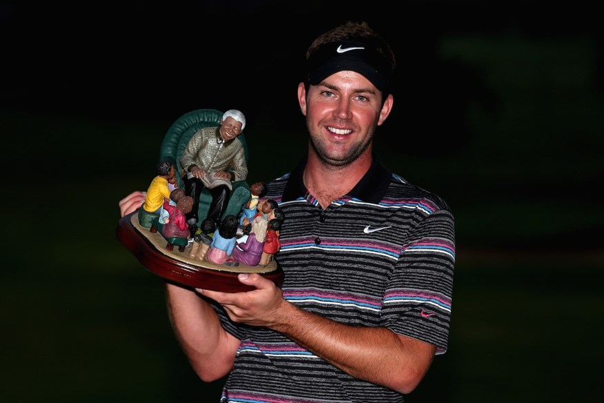 Scott Jamieson with the Nelson Mandela Championship trophy.