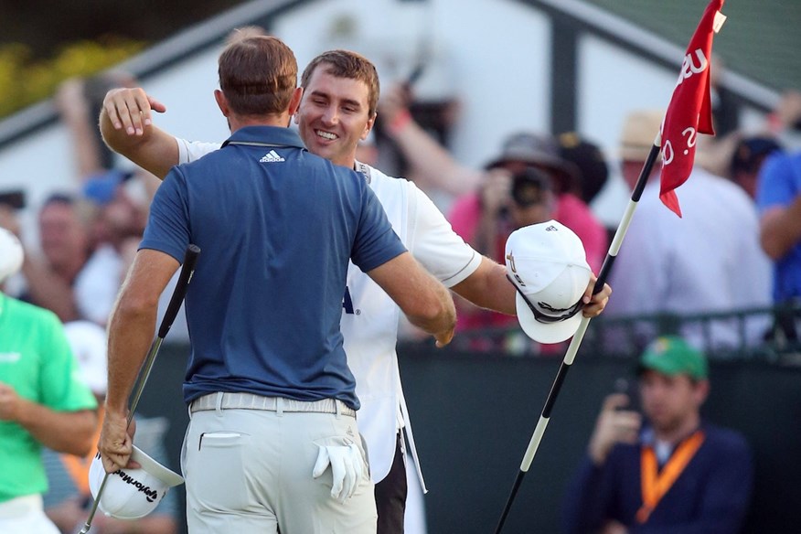 Austin Johnson, Dustin's brother and caddie, told him to keep calm and carry on.
