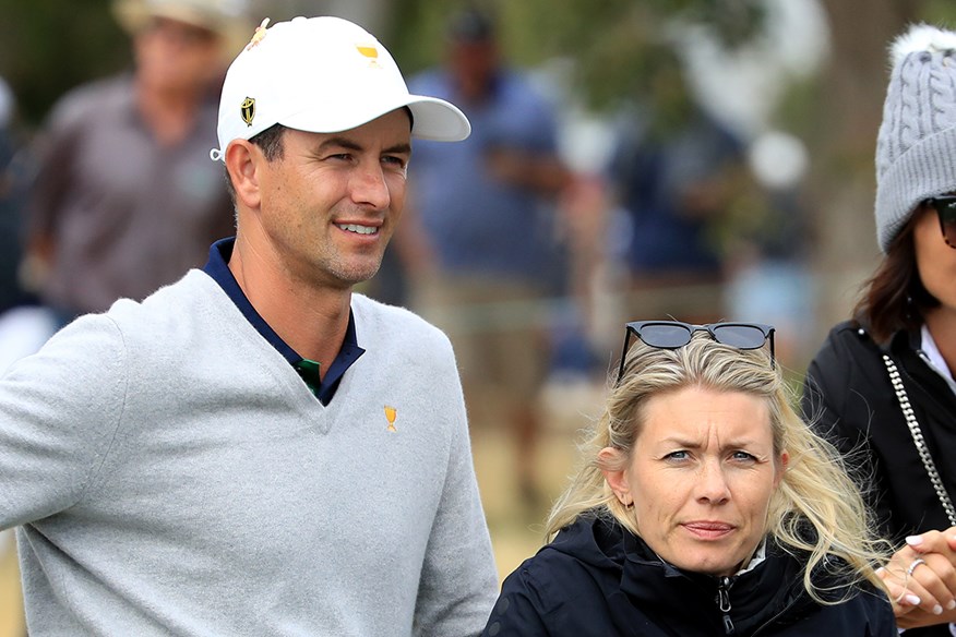 Adam Scott and wife Marie Kojzar at the 2019 Presidents Cup.