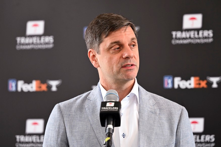 New PGA Tour CEO Brian Rolapp addressed the golf media ahead of the Travelers Championship.