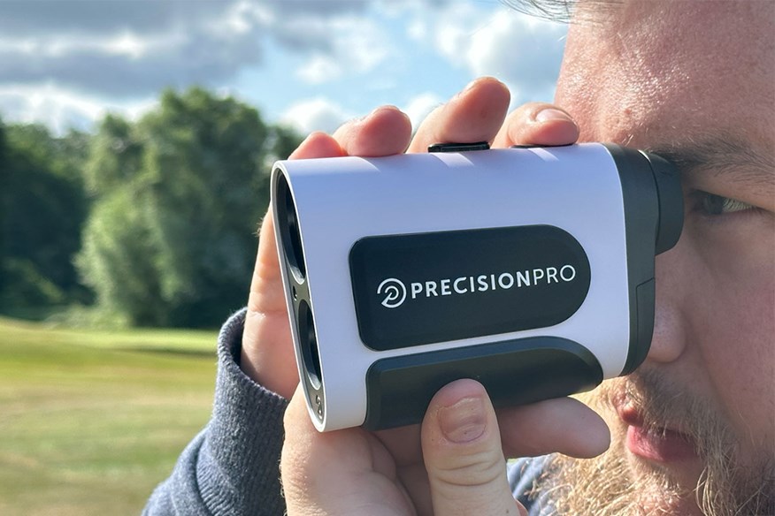 The Precision Pro NX10 rangefinder is comfortable in hand