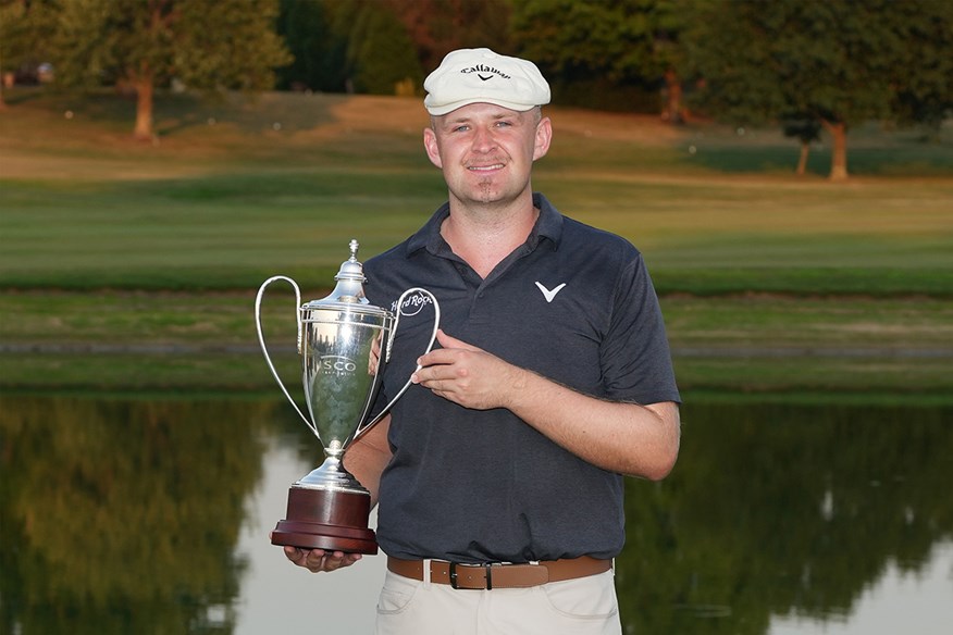 England's Harry Hall with the ISCO Championship trophy.