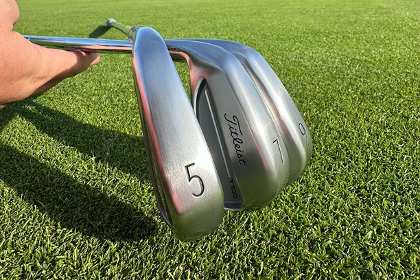 Titleist 2025 T100 irons have had a change of stamping font, for a classic look