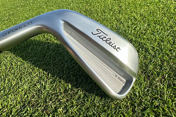 The chrome satin finish on the 2025 Titleist T150 irons looks superb amongst the T-Series family