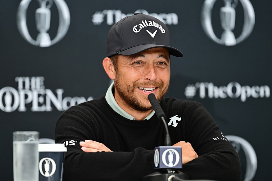 Xander Schauffele speaking to the media ahead of the 2025 Open Championship