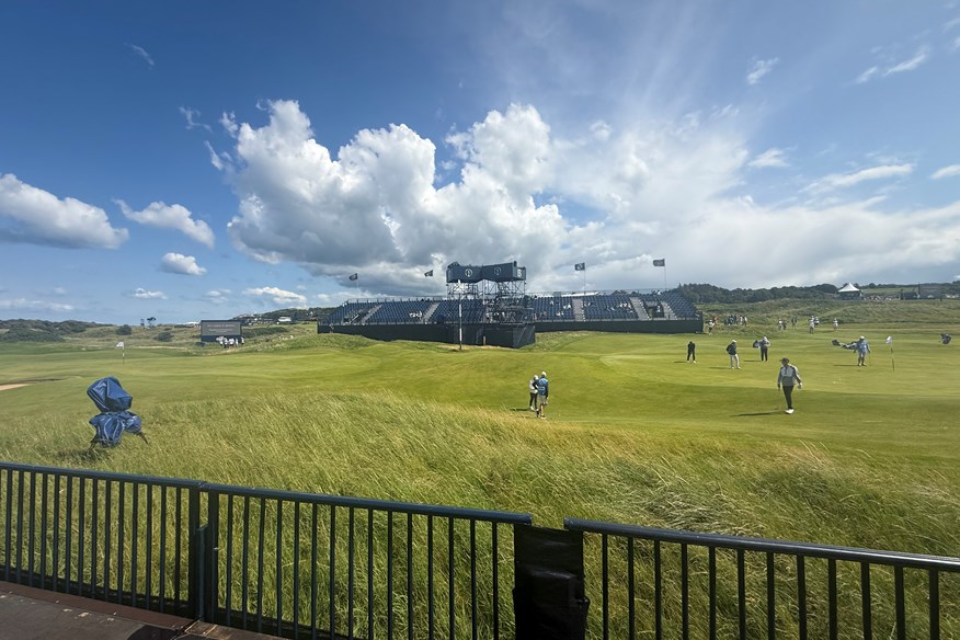 The view from the grandstand on the 17th hole at Royal Portrush