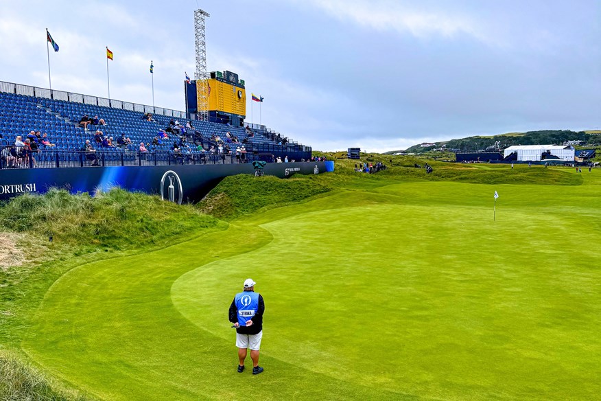 A grandstand at Royal Portrush for The Open.