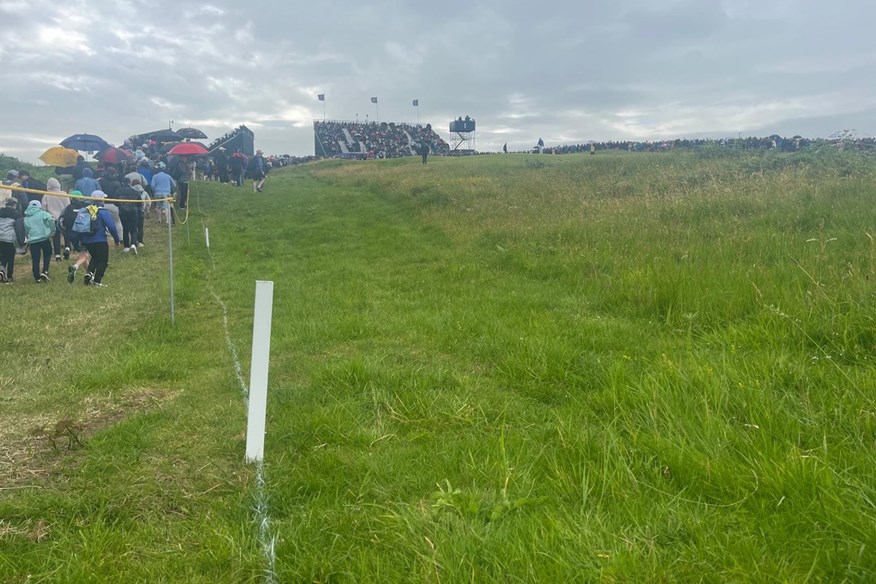 A close up of the internal out of bounds at Royal Portrush Golf Club.