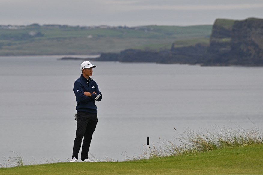 Collin Morikawa cut a lonely figure during the first round of the 2025 Open.