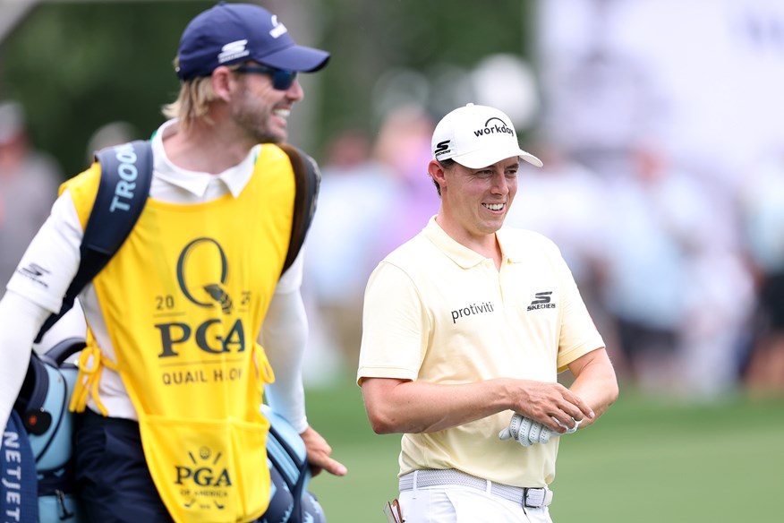 Matt Fitzpatrick and his caddie Daniel Parratt at the 2025 PGA Championship