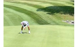 Philippe Gariepy shot one-under using what looked like a children's putter.