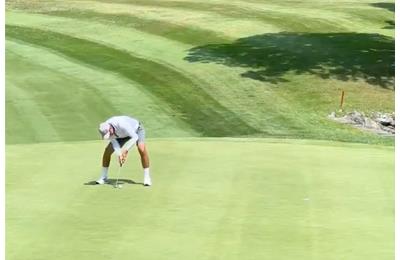 Philippe Gariepy shot one-under using what looked like a children's putter.