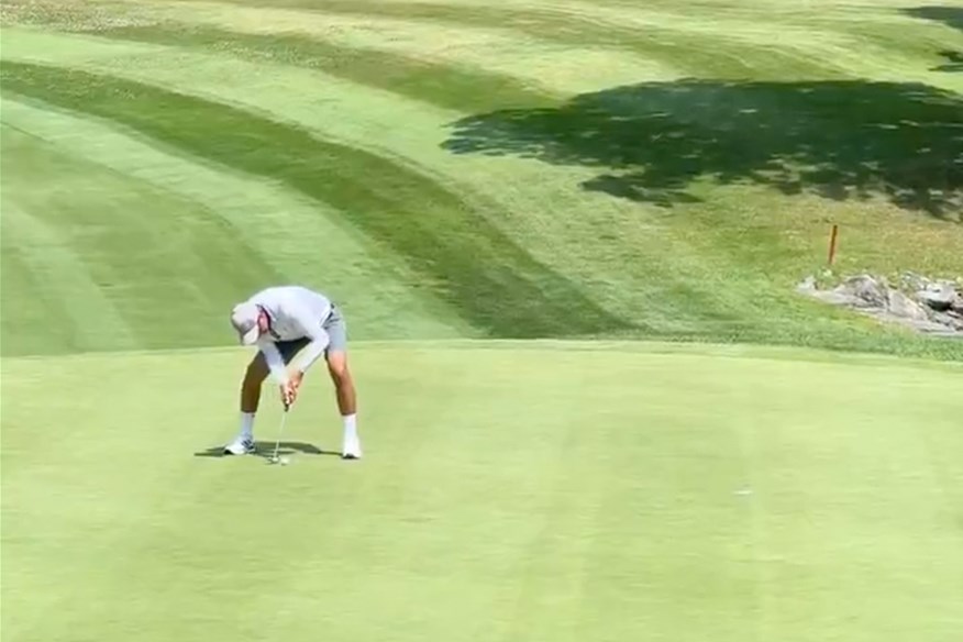 Philippe Gariepy shot one-under using what looked like a children's putter.