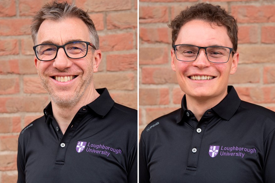 Loughborough University's Dr. Jonathan Roberts (left), and James Morris, ran the 2025 golf balls robot test alongside our team.