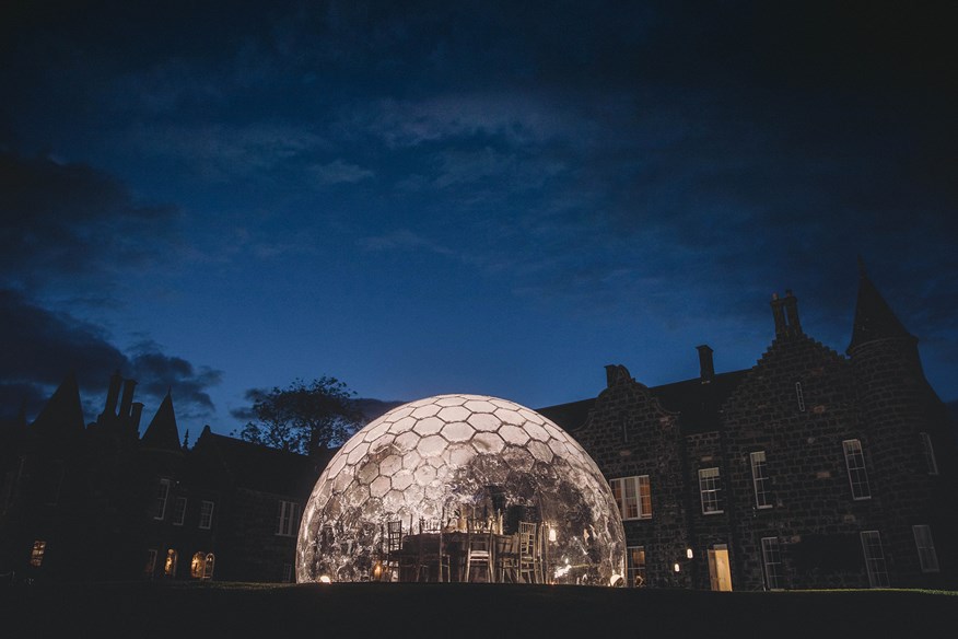 A private dining dome at Meldrum House