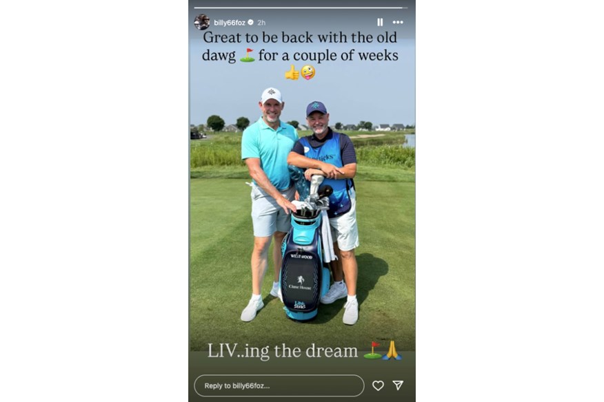 Billy Foster shares a picture of him and Lee Westwood at LIV Golf Chicago.