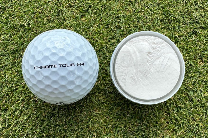 Callaway Chrome Tour Triple Diamond golf ball cut through
