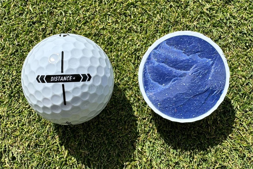 TaylorMade Distance+ golf ball cut through
